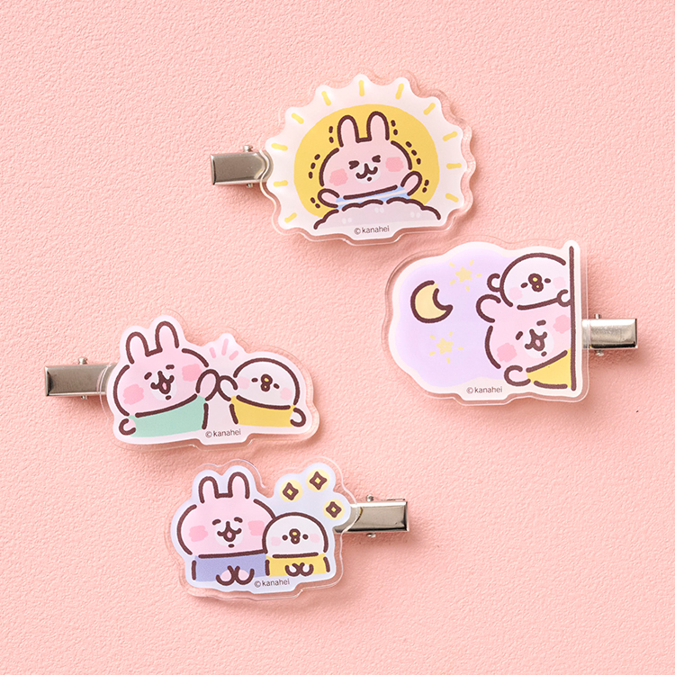 カナヘイの小動物　ゆるっとストア ゆるっとほっこりフェア　ソフトに伝わるスタンプ日和　アクリルヘアクリップs